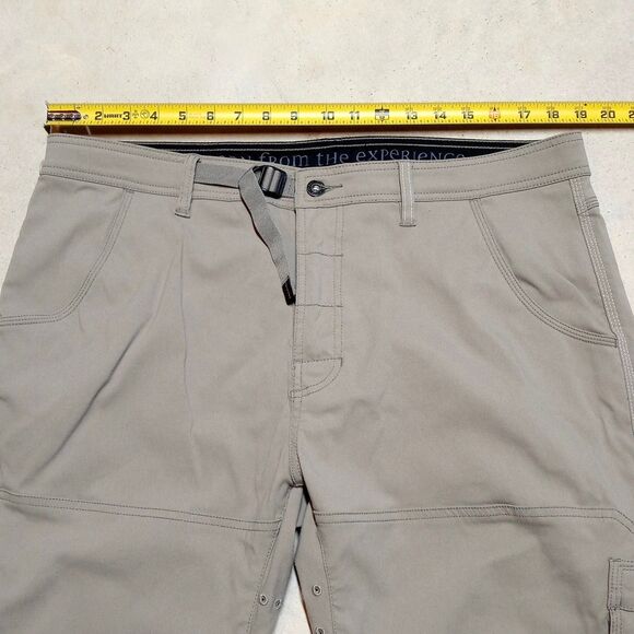 Prana Zion Hiking Pants Mens 38x30 Stretch Belted Vent Roll Up Snap Leg Cargo - Picture 9 of 11